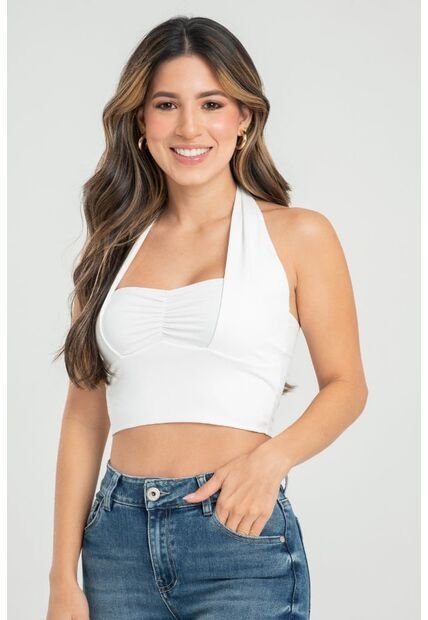 Crop Top Aghda Blanco Ragged Pf31122295