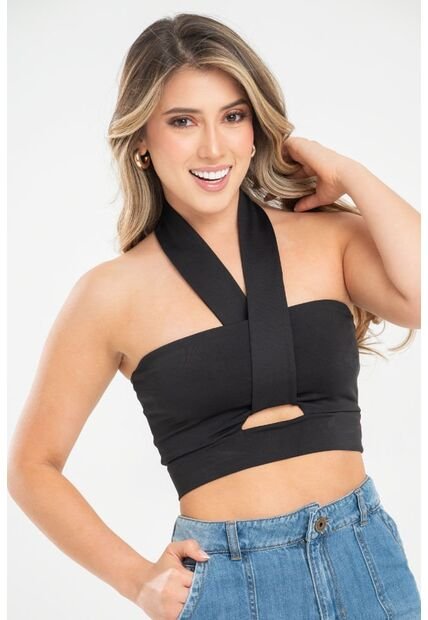 Crop Top Dubath Negro Ragged Pf31122304