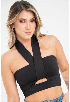 Crop Top Dubath Negro Ragged Pf31122304
