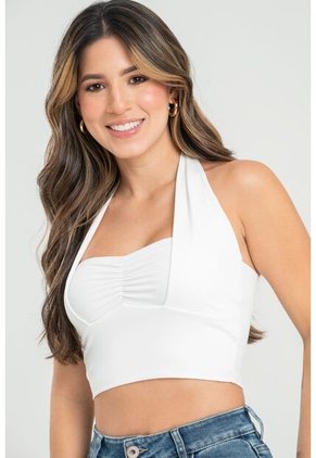 Crop Top Aghda Blanco Ragged Pf31122295