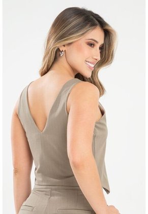 Chaleco Rayas Cierre Café Ragged Pf31150018