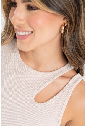 Top Rib Mangostino Beige Ragged Pf31122299