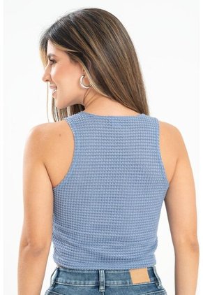 Top Tejido Galleta Azul Ragged Pf31122302