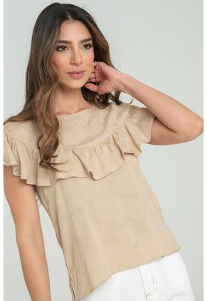 Blusa Etterne Beige Ragged Pf11112946