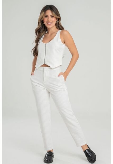 Chaleco Rayas Cierre Blanco Ragged Pf31150018