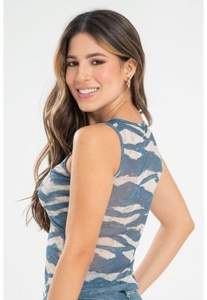 Top Phallas Azul Ragged Pf31122305