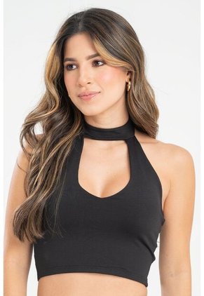 Crop Top Hamei Negro Ragged Pf31122307