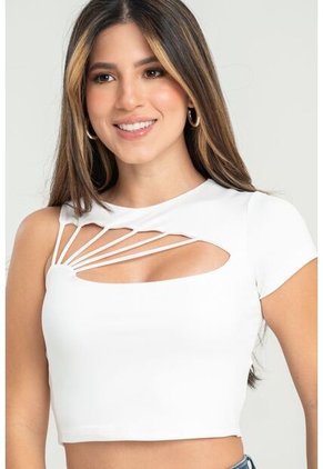 Crop Top Khlara Blanco Ragged Pf31122308