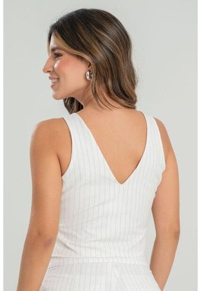 Chaleco Rayas Cierre Blanco Ragged Pf31150018