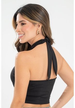Crop Top Hamei Negro Ragged Pf31122307