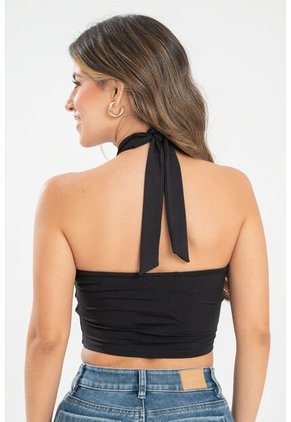 Crop Top Hamei Negro Ragged Pf31122307