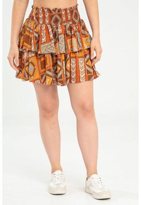 Falda Corta Chain Café Ragged Pf31320349