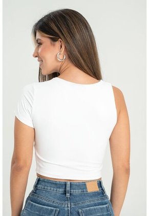 Crop Top Khlara Blanco Ragged Pf31122308