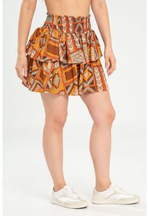 Falda Corta Chain Café Ragged Pf31320349