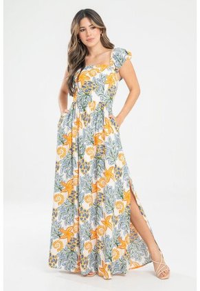 Vestido Largo Harlize Blanco Ragged Pf31511459