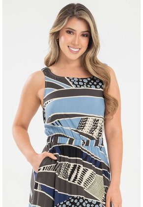 Vestido Largo Beckett Azul Ragged Pf31511461