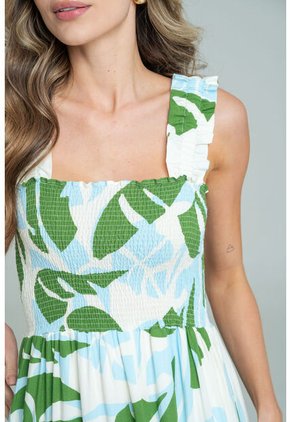 Vestido Canario Azul Ragged Pf11511448