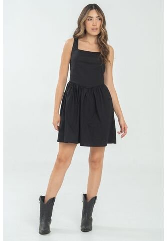 Vestido Corto Mhaxam Negro Ragged Pf11511372 Ragged