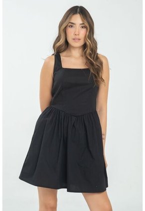 Vestido Corto Mhaxam Negro Ragged Pf11511372