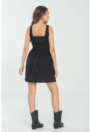 Vestido Corto Mhaxam Negro Ragged Pf11511372