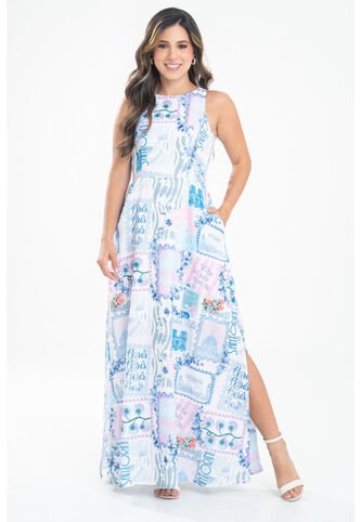 Vestido Dolce Azul Ragged Pf31511544 Ragged