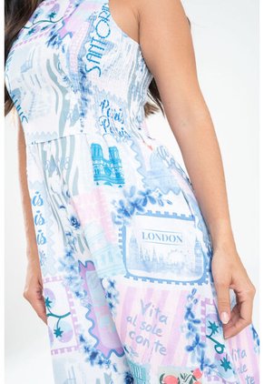 Vestido Dolce Azul Ragged Pf31511544