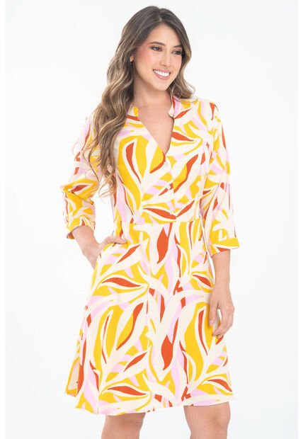 Vestido Malibu Amarillo Ragged Pf31511533