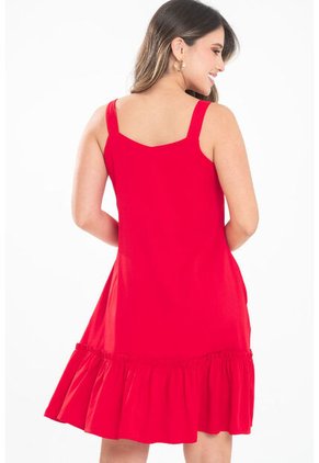 Vestido Corto Evhie Rojo Ragged Pf31511542