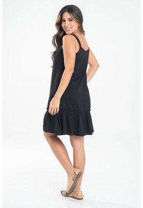 Vestido Corto Evhie Negro Ragged Pf31511542