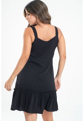 Vestido Corto Evhie Negro Ragged Pf31511542