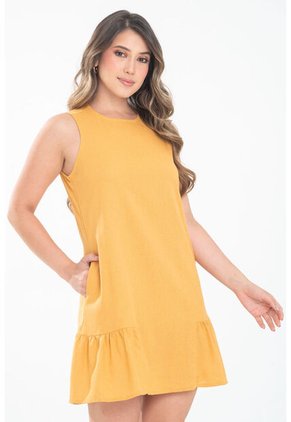 Vestido Corto Anzhio Amarillo Ragged Pf31511553
