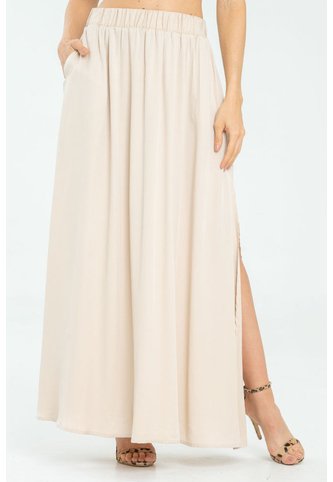 Falda Larga Abertura Beige Ragged Pf17320008 Ragged