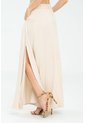Falda Larga Abertura Beige Ragged Pf17320008 de Ragged