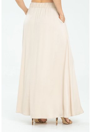 Falda Larga Abertura Beige Ragged Pf17320008