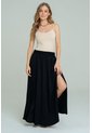 Falda Larga Abertura Negro Ragged Pf17320008 de Ragged