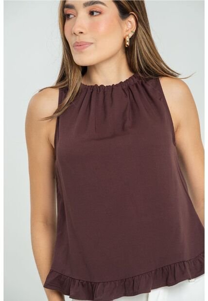 Blusa Asterhia Café Ragged Pf11112960