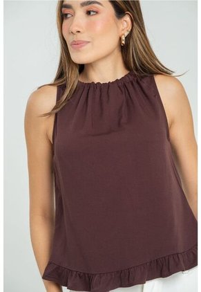 Blusa Asterhia Café Ragged Pf11112960