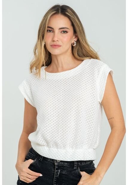 Blusa Tejida Veuve Blanco Ragged Pf11112968