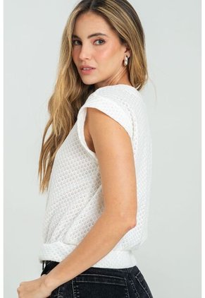 Blusa Tejida Veuve Blanco Ragged Pf11112968