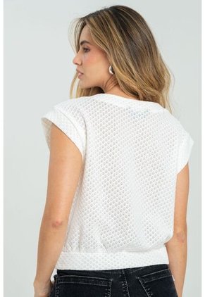 Blusa Tejida Veuve Blanco Ragged Pf11112968