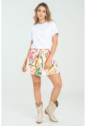 Falda Capas Mini Blanco Ragged Pf11320493