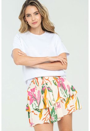 Falda Capas Mini Blanco Ragged Pf11320493