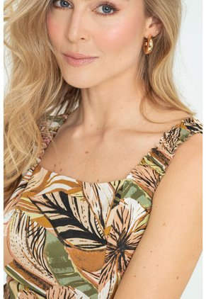 Crop Top Milha Beige Ragged Pf11112821