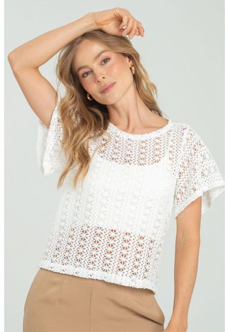 Blusa Ellen Tejida Blanco Ragged Pf11112977 Ragged