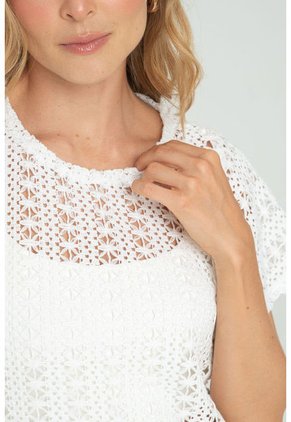 Blusa Ellen Tejida Blanco Ragged Pf11112977