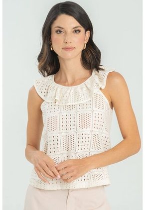 Blusa Tejida Kretha Blanco Ragged Pf11112908