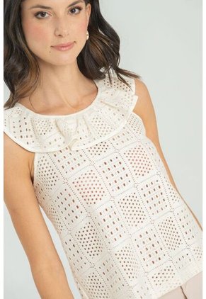 Blusa Tejida Kretha Blanco Ragged Pf11112908