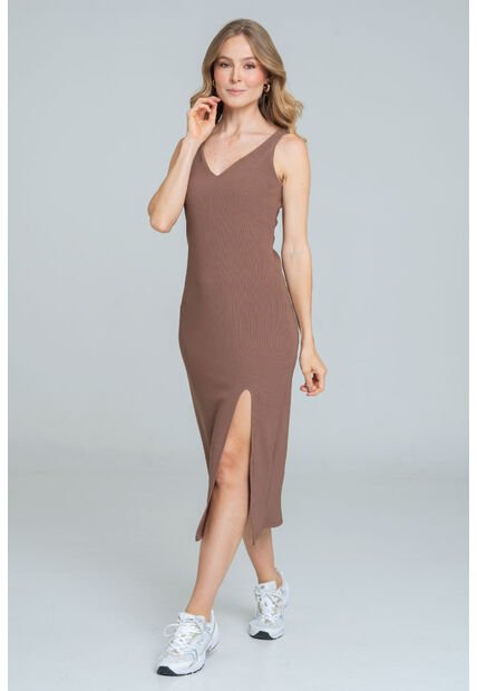 Vestido Punto Midi Café Ragged Pf11511345