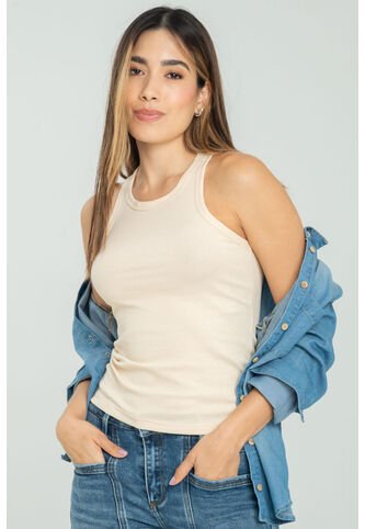 Camiseta Atletica Rib Beige Ragged Pf17120045 Ragged