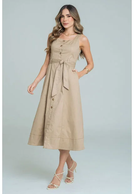 Vestido Malva Beige Ragged Pf11511429